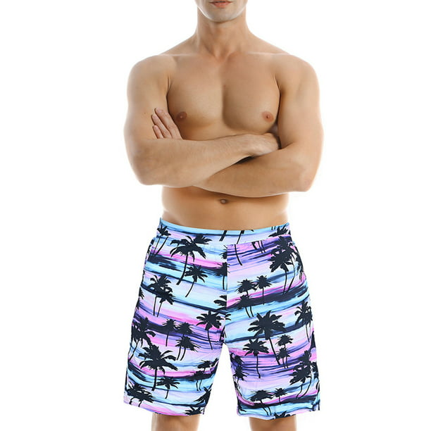 Sunshine Bloom Mens Beach Shorts Elastic Waist Pockets Lightweight Swimming Board Short Quick Dry Short Trunks 